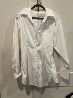 L'Academie White Maxi Dress Shirt open back